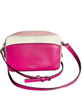 Kate Spade New York Lauryn Colorblock Camera Bag Leather Pink Multi Shoulder Bag